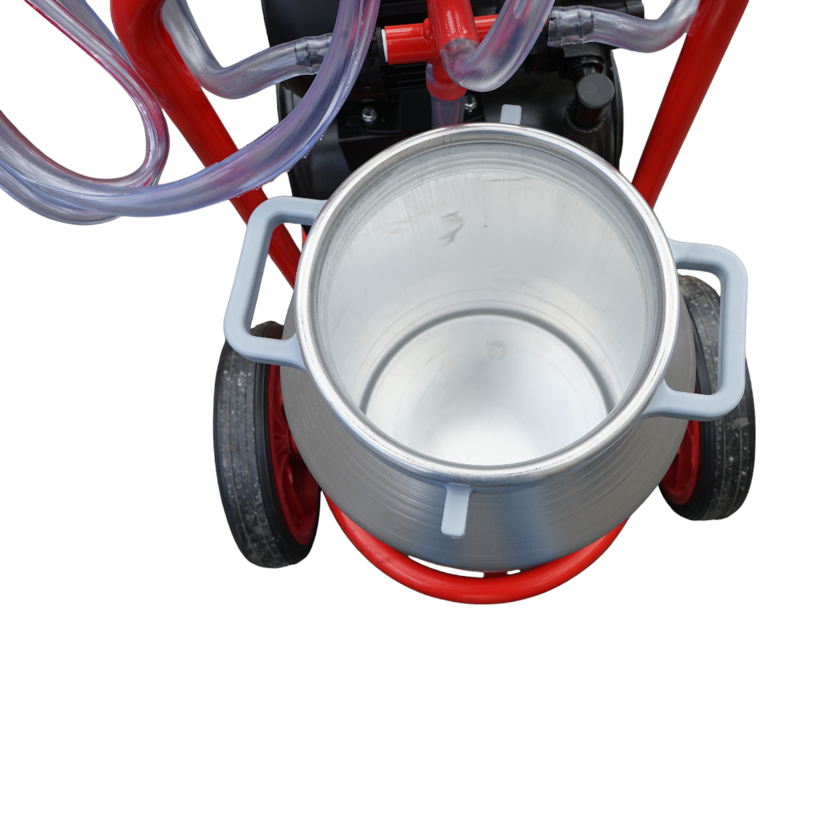 Milk-pumping machine for cows with 2 positions, aluminum tank 40L, vacuum reservoir and dry pump Breckner Germany