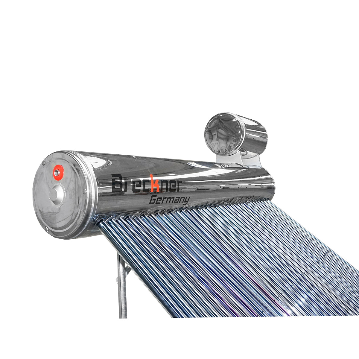 Unpressurized stainless steel solar panel with 36 tubes for hot water, 260L boiler, 2390x2200x1820mm Breckner Germany
