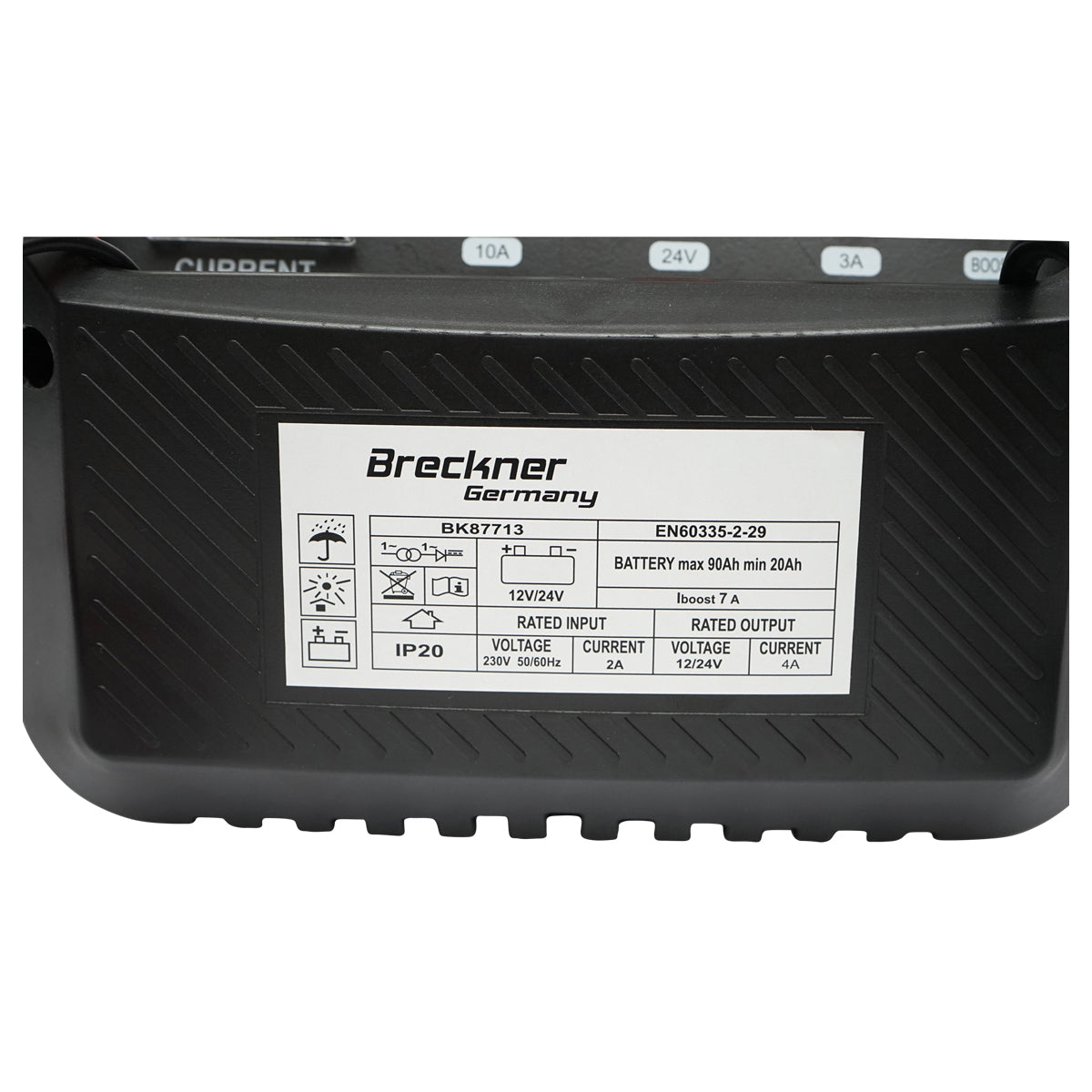 Car battery charger and rectifier 12/24V 5A 230V/140W for batteries 20-90Ah Breckner Germany