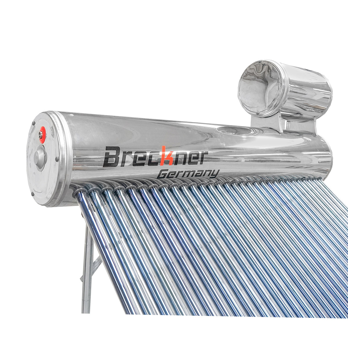 Unpressurized stainless steel solar panel with 30 tubes for hot water, 210L boiler, 2020x2200x1820mm Breckner Germany