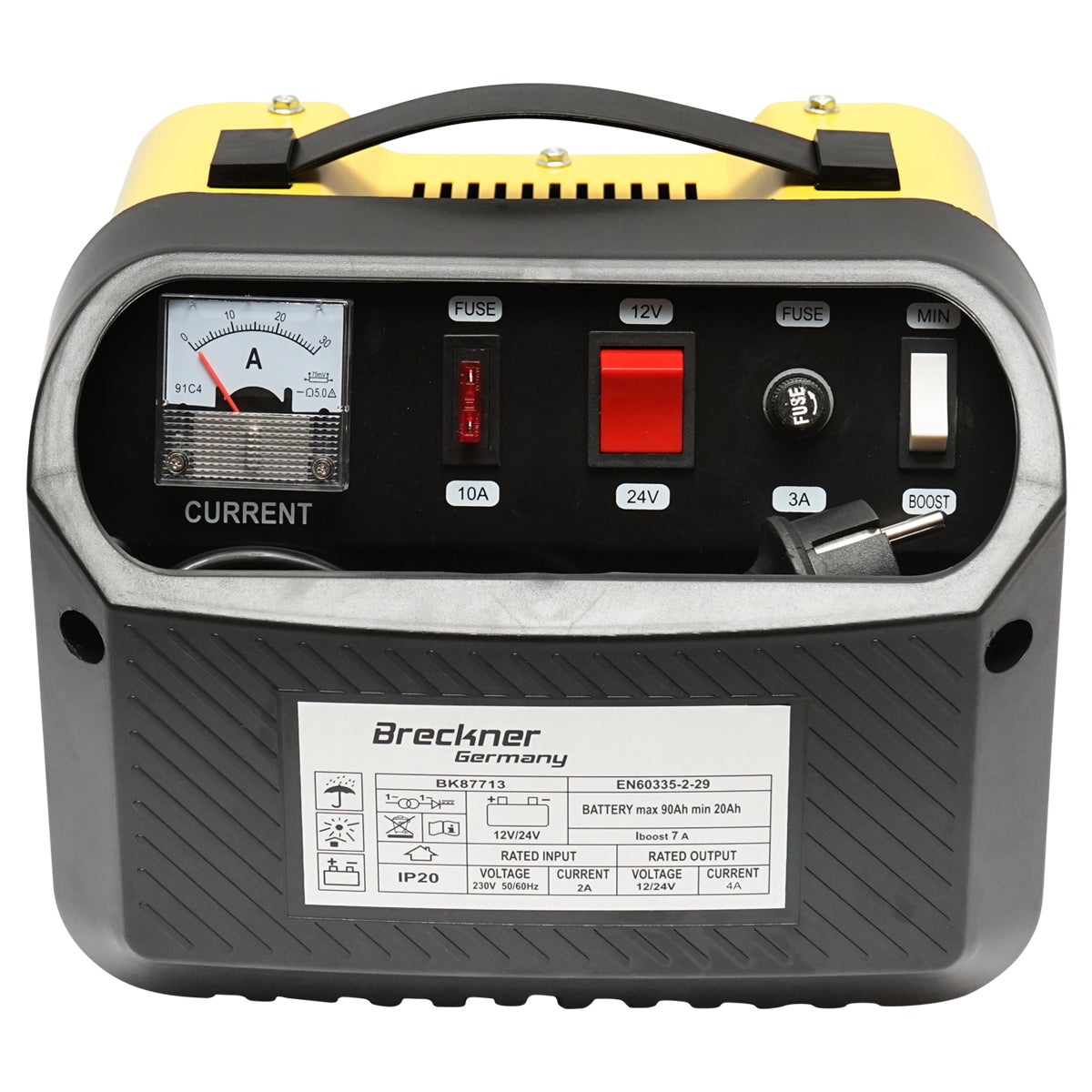 Car battery charger and rectifier 12/24V 5A 230V/140W for batteries 20-90Ah Breckner Germany