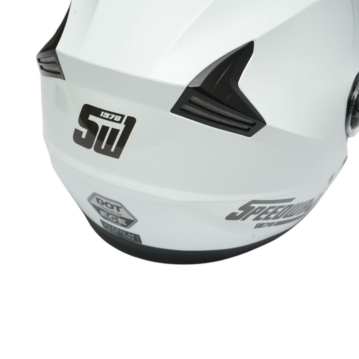 White jet-type motorcycle helmet, urban model with a transparent visor and sunglasses, size XL.