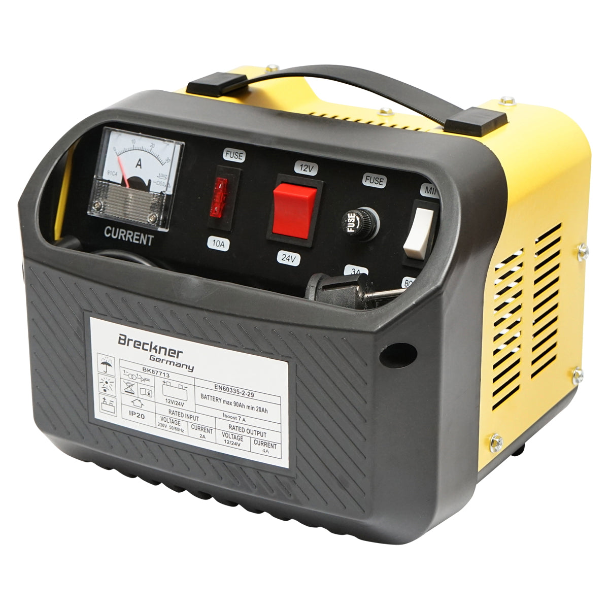 Car battery charger and rectifier 12/24V 5A 230V/140W for batteries 20-90Ah Breckner Germany