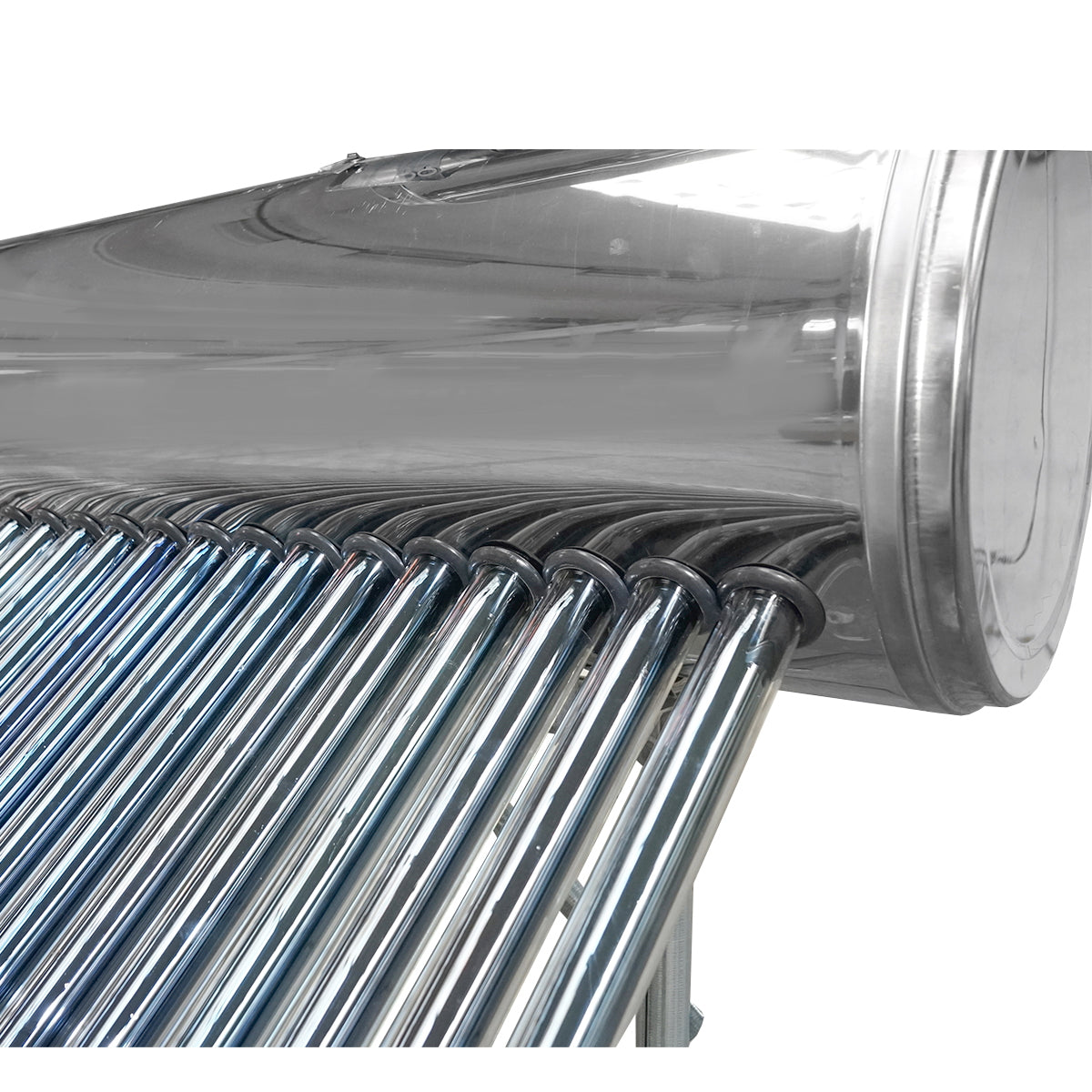 Unpressurized stainless steel solar panel with 30 tubes for hot water, 210L boiler, 2020x2200x1820mm Breckner Germany