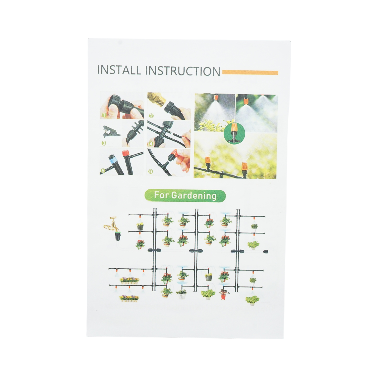 Complete irrigation kit for drip and spray with 2 hoses 8m/62m, nozzles, micro-sprayers, connectors 145 pieces