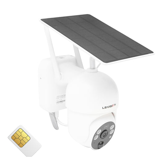 4G surveillance camera with SIM card slot, rotating with a 3.5W solar panel, PTZ, 4G 1080P HD