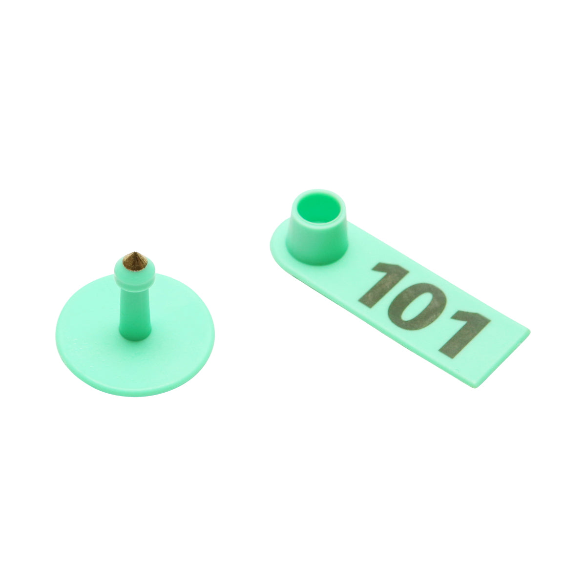 Set of 100 numbered ear tags 101 - 200 green for goats, sheep Breckner Germany