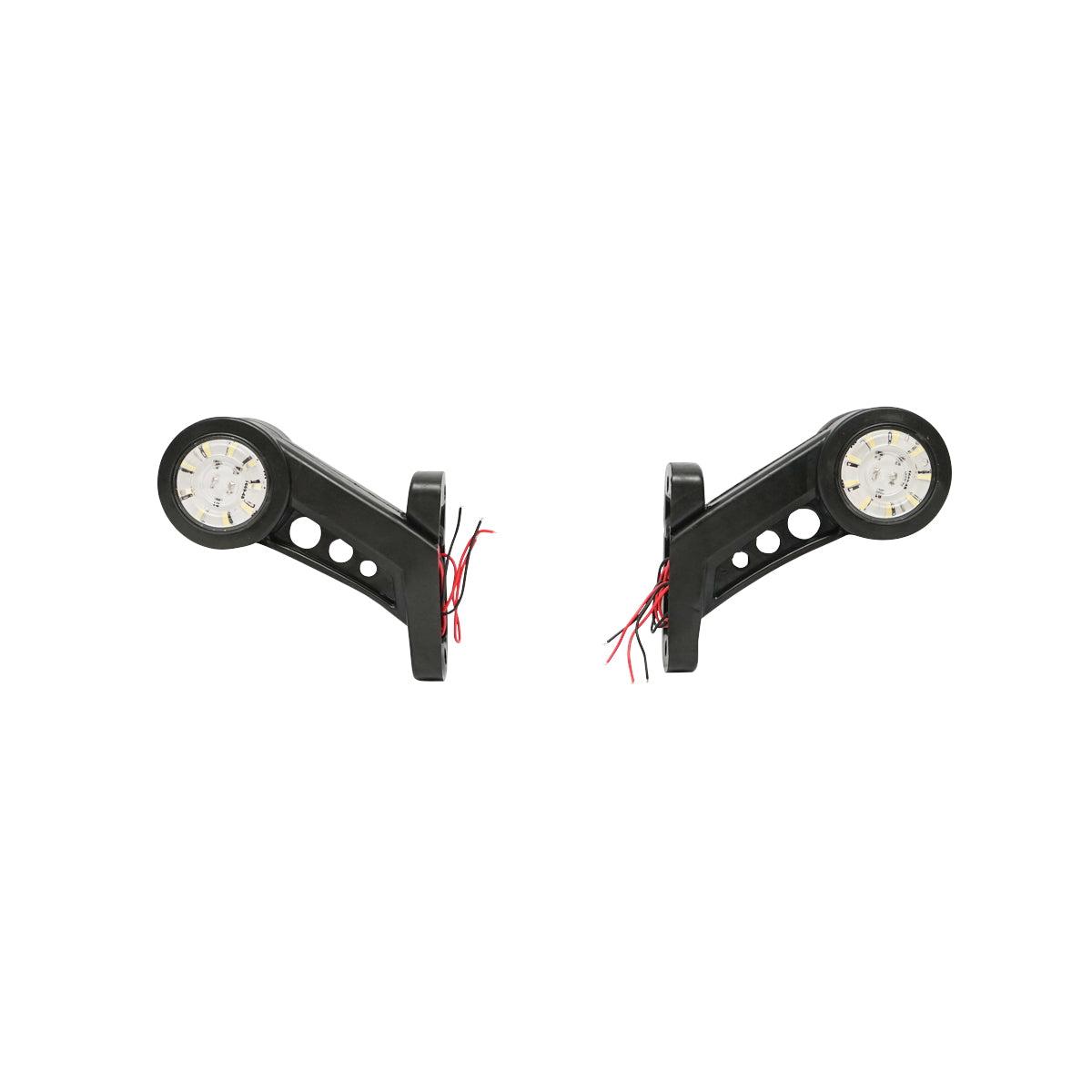 Set of side marker lamps with LED 12-24V, red-white, flexible PVC Breckner Germany