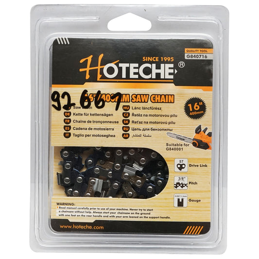 Chain saw chain 3/8, 57 links, 28+1 teeth, length 40cm (16 inch) Hoteche