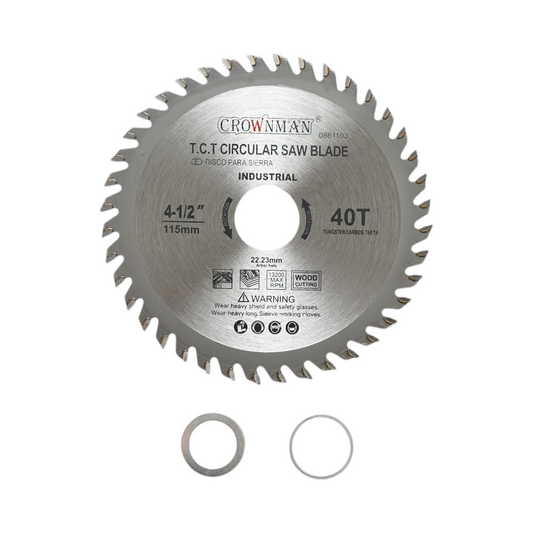 Crownman 115x22.23mm circular saw blade for wood, max speed 13200rpm, 40 teeth, industrial