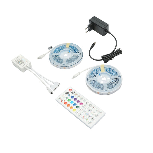 Smart LED strip 2x10m, 12V with remote control, voice control, bluetooth, USB application, 20m RGB Breckner Germany