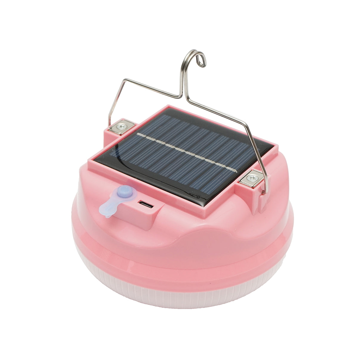 200W LED lamp with solar panel and 2400mA battery, pink