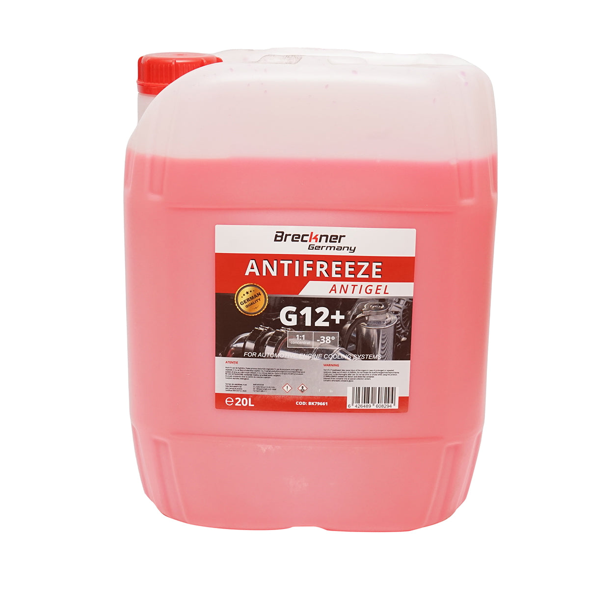 Antifreeze G12+ red/pink -38 degrees 23Kg/20L Breckner Germany