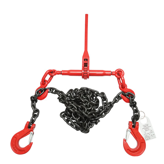Anchor chain for heavy equipment with ratchet tensioning device, supported weight 6.3T, chain length 4m, link thickness 10mm
