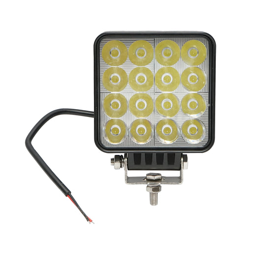 Square LED projector combo 12-80V, 42W aluminum housing 107x107x40mm