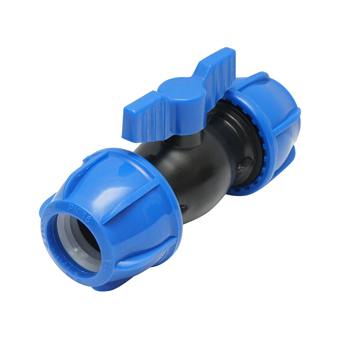 Ball valve compression fitting D40x40mm, PN16, for irrigation systems