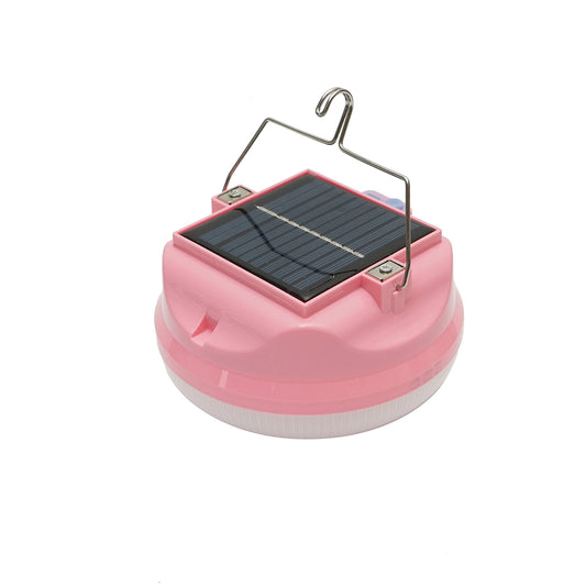 300W LED lamp with solar panel and 3600mA battery, pink