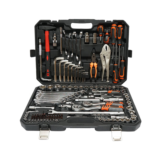 Hexagonal socket wrench set, fixed, bits, Allen keys, screwdrivers and tools 142 pieces Breckner Germany