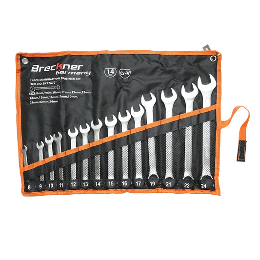 Set of 14 combination wrenches with a case support 8-24 mm Breckner Germany
