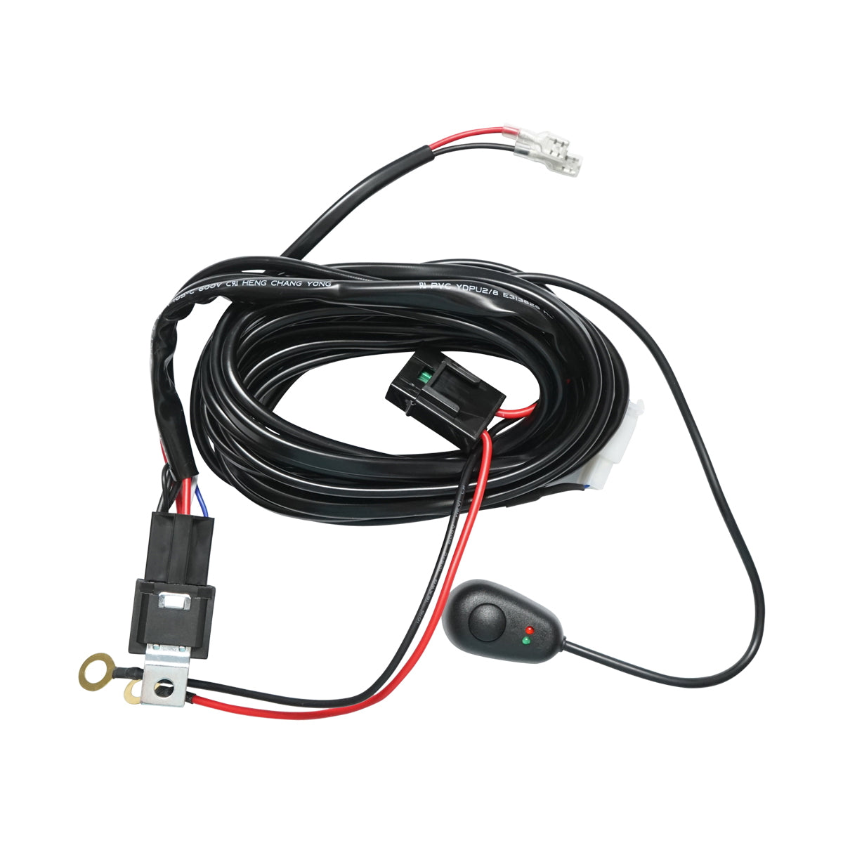 Wiring with relay button and fuse for DC 12V projectors