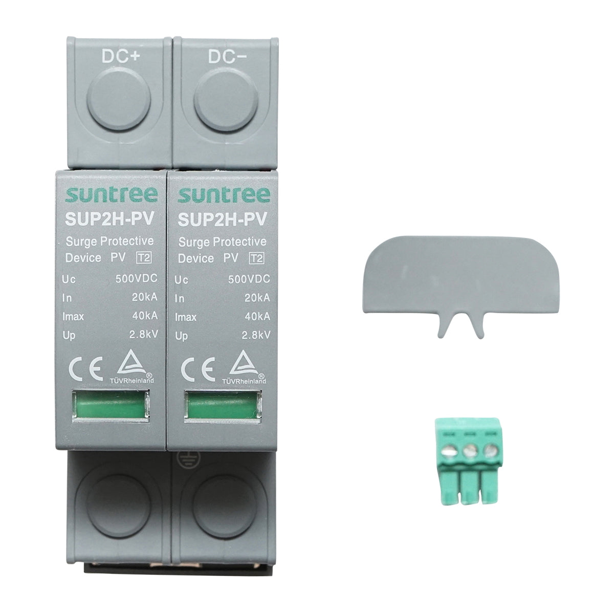 Surge arrester with signaling for DC 2P type C 500VDC photovoltaic systems Suntree