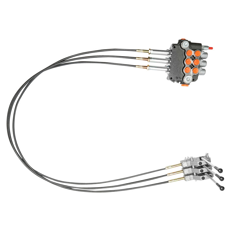 Hydraulic distributor with 3 levers, cable length 2.5m, pressure 250 bar, flow rate 80L/min Breckner Germany