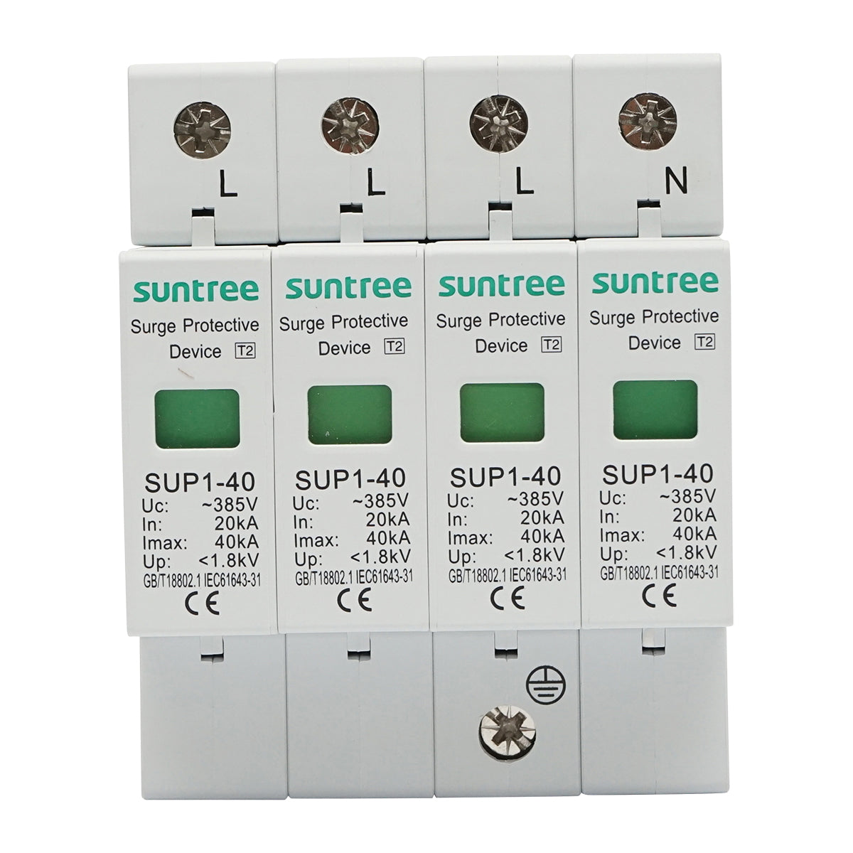Surge protector with signaling 4P ACSPD 380VDC, 2040KA Suntree