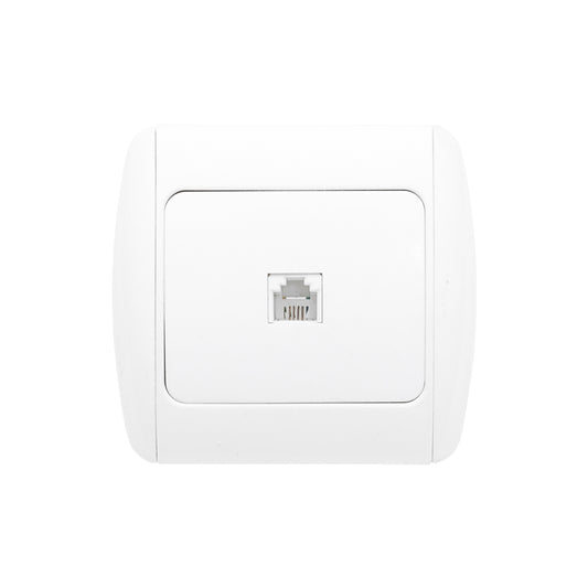 White RJ11 phone socket ST MAKEL recessed