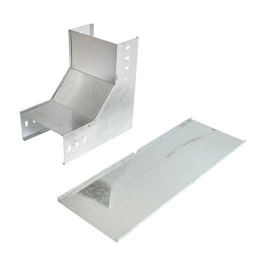 Vertical elbow 90 degrees for ascending from galvanized steel for gutter 100x200mm