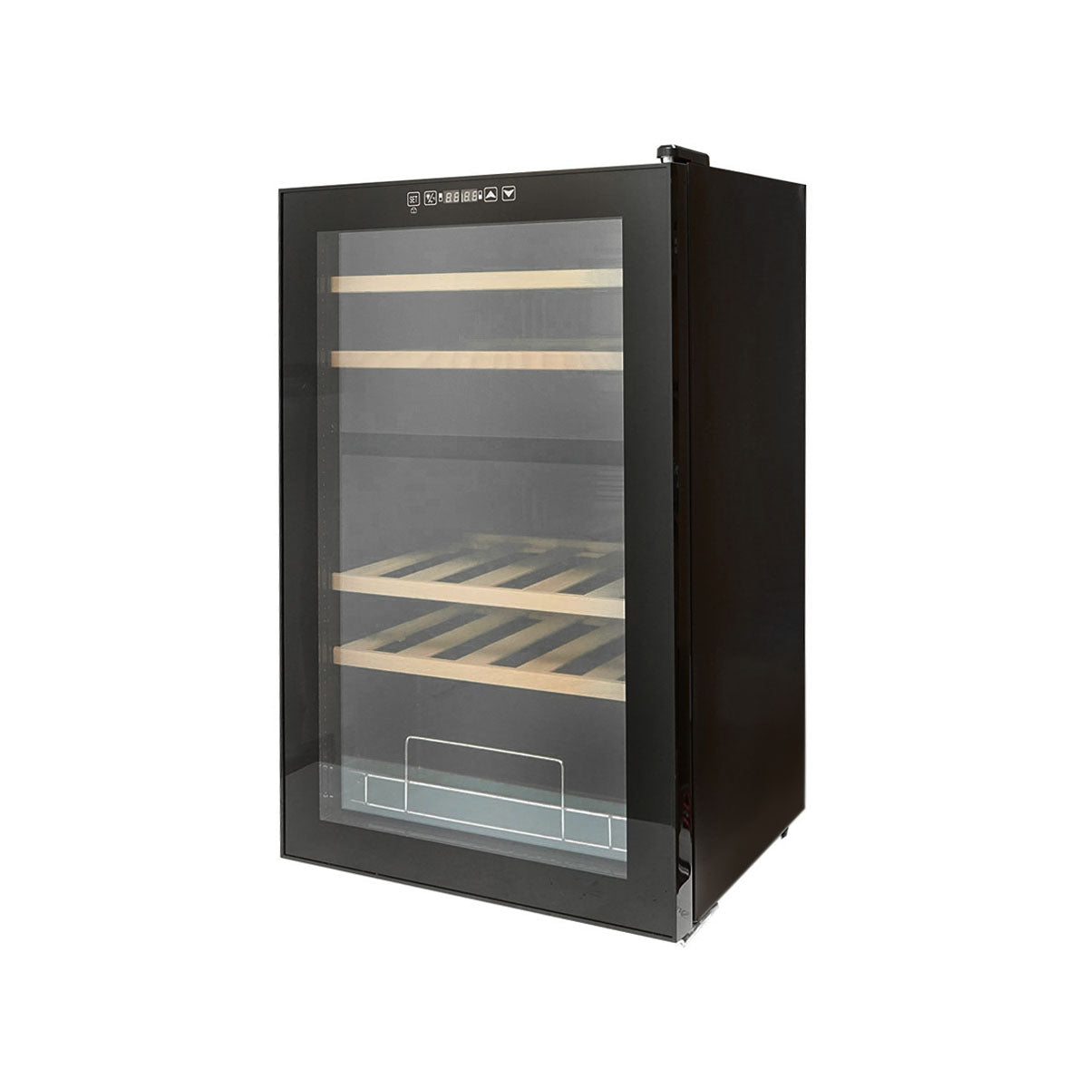 Wine refrigerator, 33 bottles with 4 wooden shelves 88L, 220V
