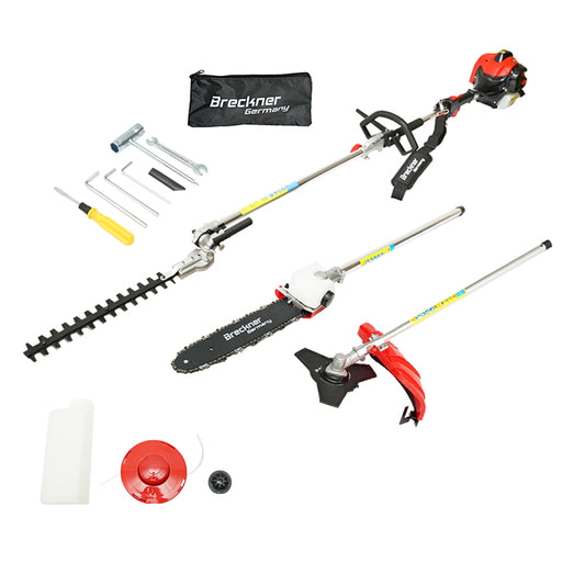 4 in 1 multifunctional gasoline lawn mower 1 cylinder 0.9kW/9000rpm. 25cc Breckner Germany