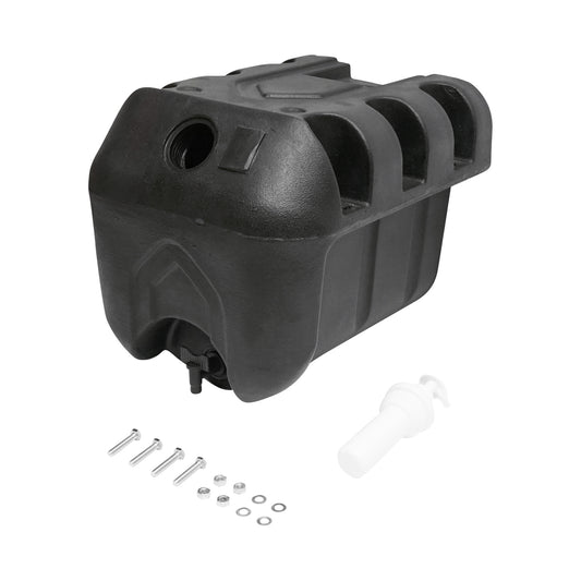 30L water tank with tap and 250ml soap dispenser. black plastic 332x420x331 mm