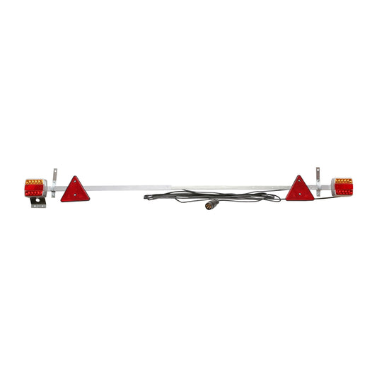 Adjustable trailer bar 1000-1600mm 2x LED lamp, 2x reflective triangle, 6m cable and 7-pin socket 12/24V