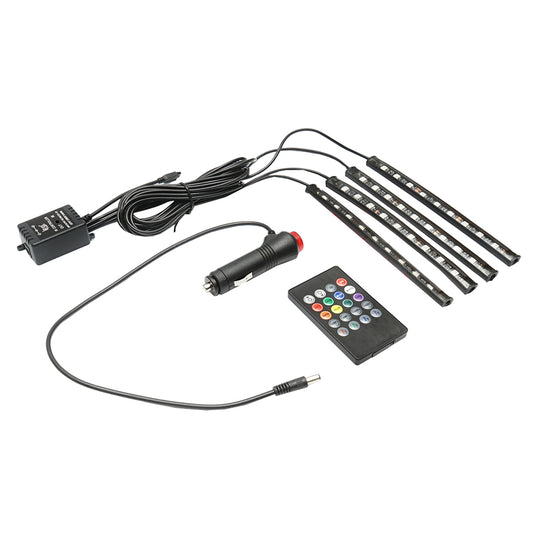 Interior car ambient light kit RGB LED 12V/6A with remote control