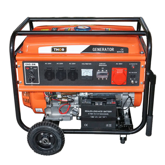 Gasoline electric generator 220-380V 7.2KW 50Hz with electric/manual start THOR
