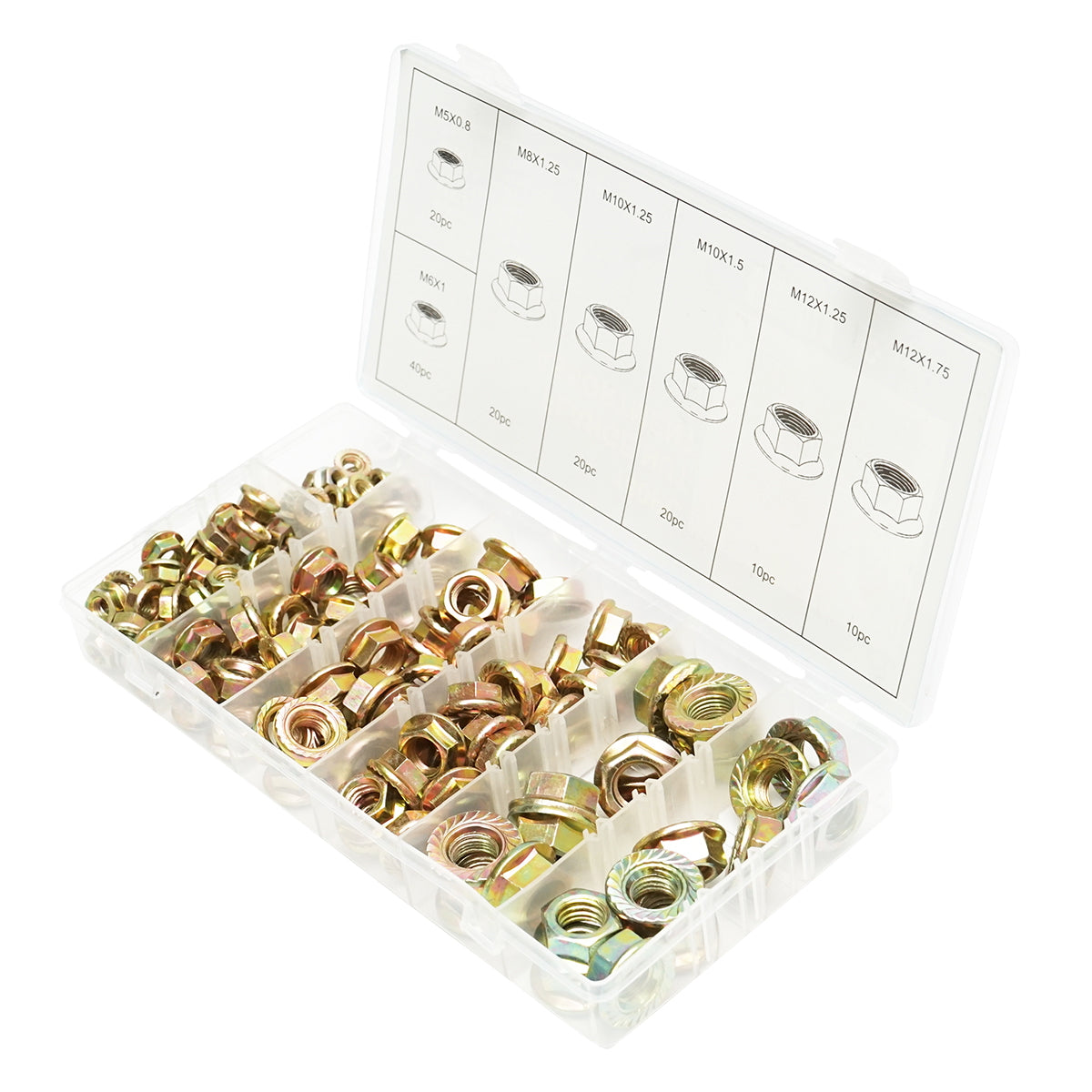 140-piece nut set with self-locking flange Breckner Germany