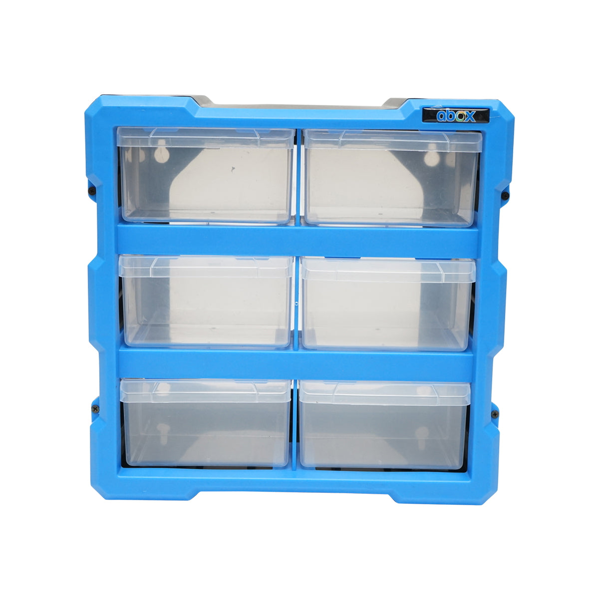 Modular blue plastic storage box, 6 drawers 267x157x262mm Breckner Germany