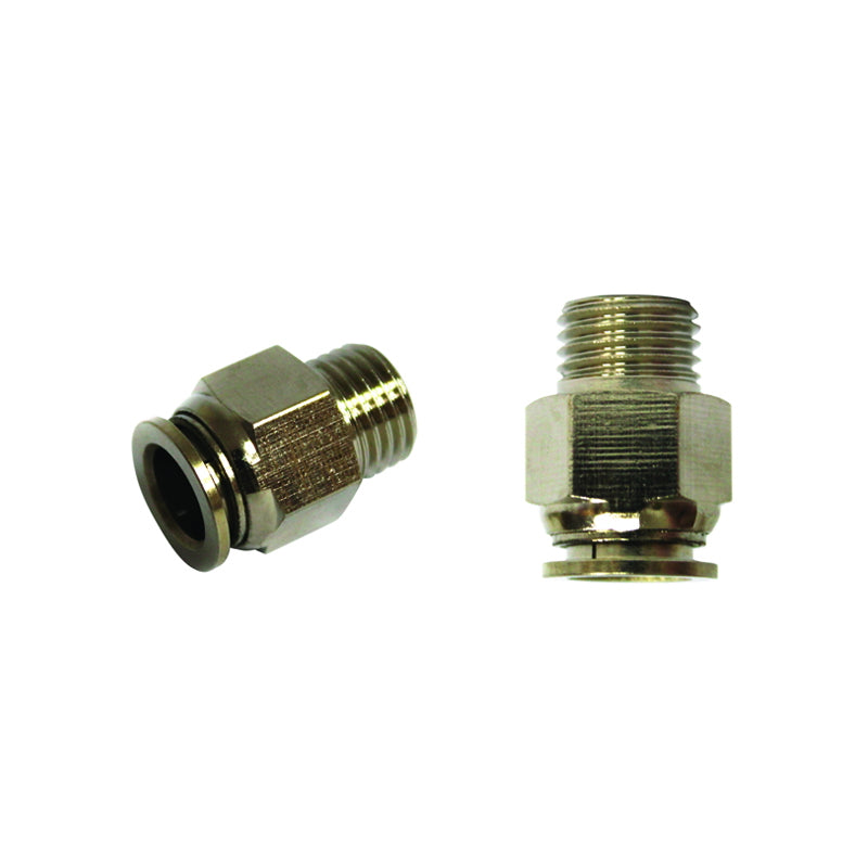 Right quick connector made of metal and metal screw fi 10 with M14.