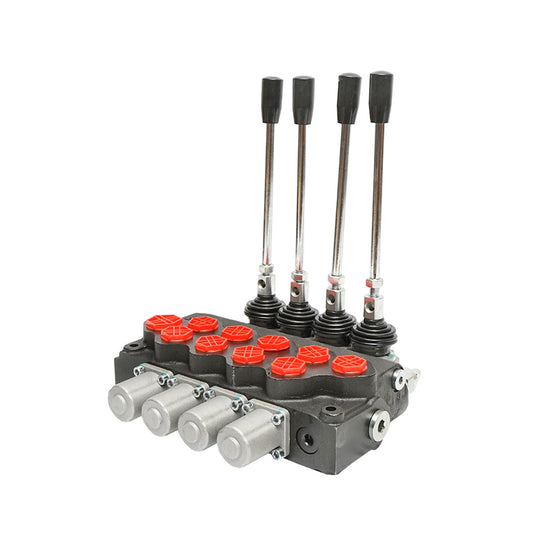 Hydraulic distributor with 4 levers safety valve SD11 flow 80L/min lever and reduction -15 /+80 Breckner Germany