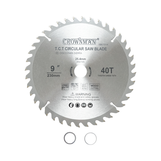 Circular saw blade for wood 230x25.4mm, max speed 6600rpm, 40 teeth Crownman