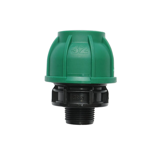 Compression fitting with external thread D32mmx3/4 toll, PN10 Bar for irrigation systems