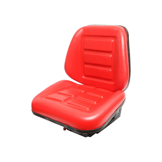 Universal red chair with triple adjustment and shock absorber for tractor U-445
