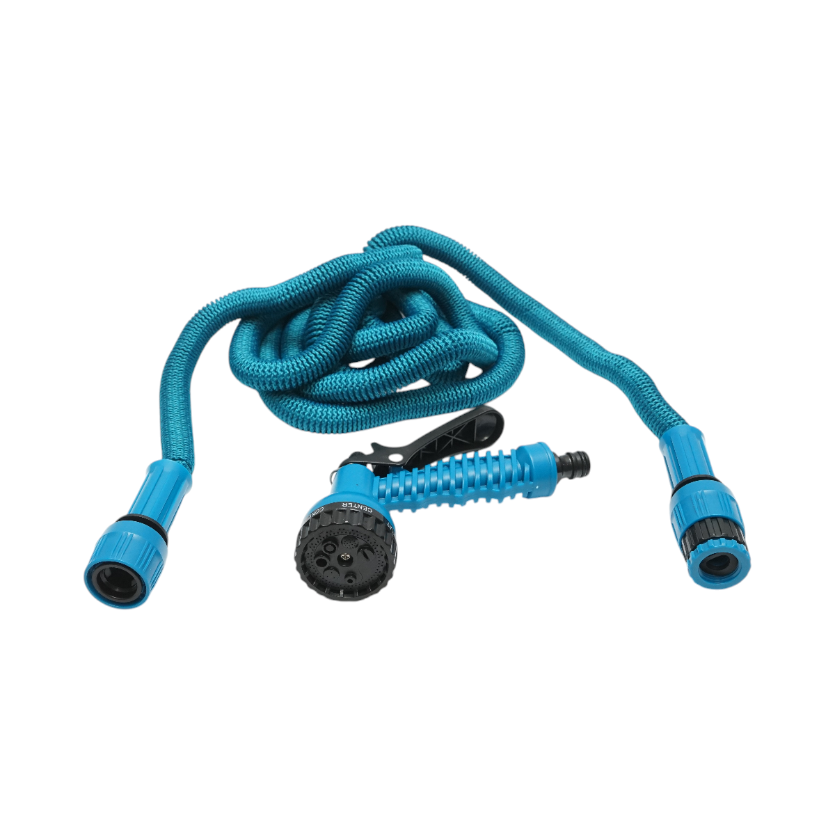 Expandable garden hose 2.5-7.5m with adjustable nozzle 7 modes, 3/4 adapter, quick coupling 1/2
