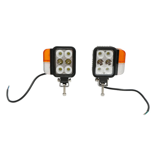 Universal tractor headlights left and right with LED 10-80V, color temperature 6000K, position 3W LED and signaling 3W LED Breckner Germany