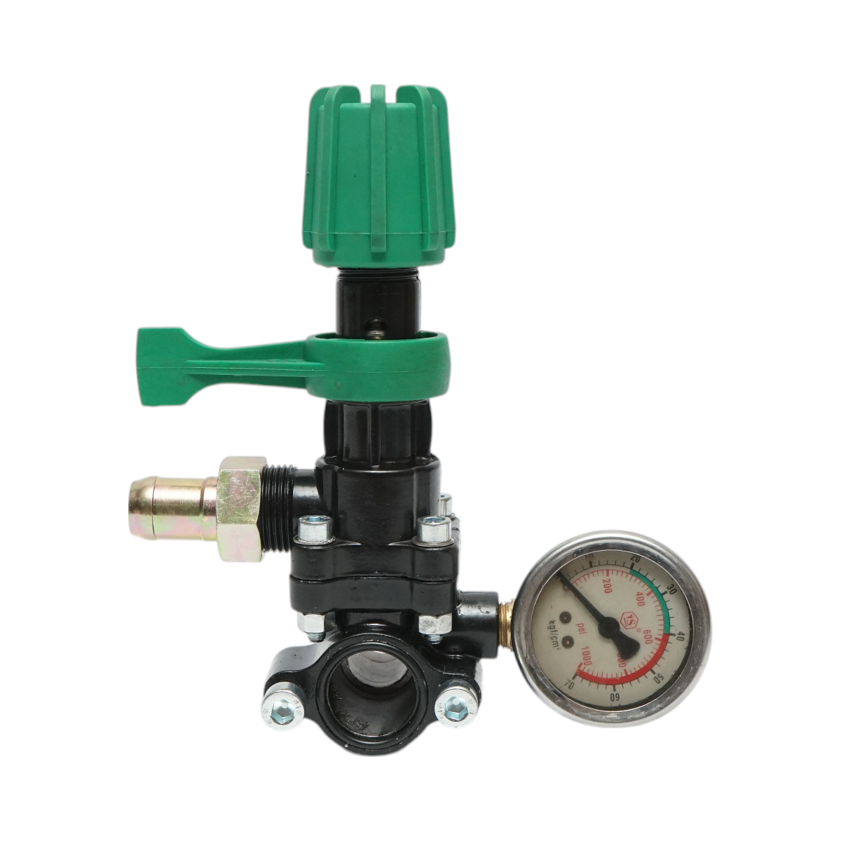 Pressure adjustment valve with manometer for herbicide sprayer