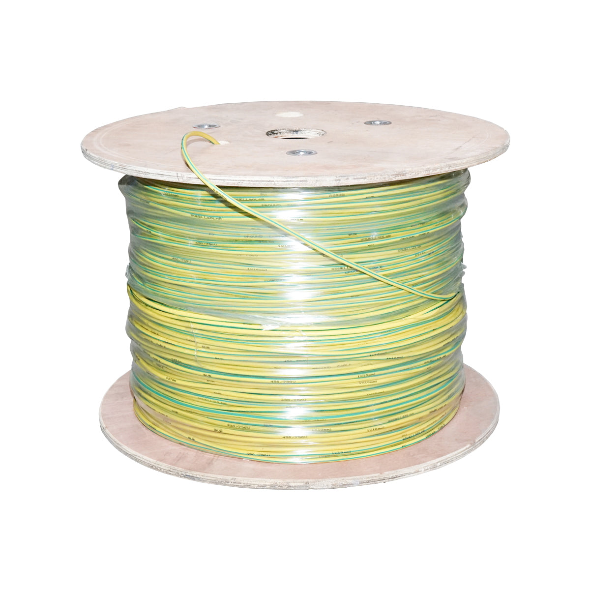 Copper grounding cable, 1000m for solar panels MYF 1x10mm, 450/750V green yellow
