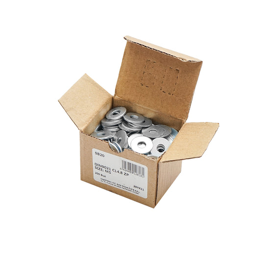 Zinc-coated washers DIN 9021-4.8 M5 200 pcs