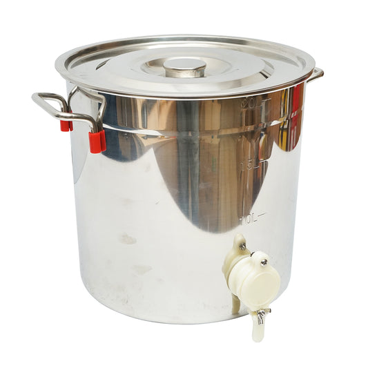 Gradual stainless steel honey extractor with lid for 30kg of bee honey