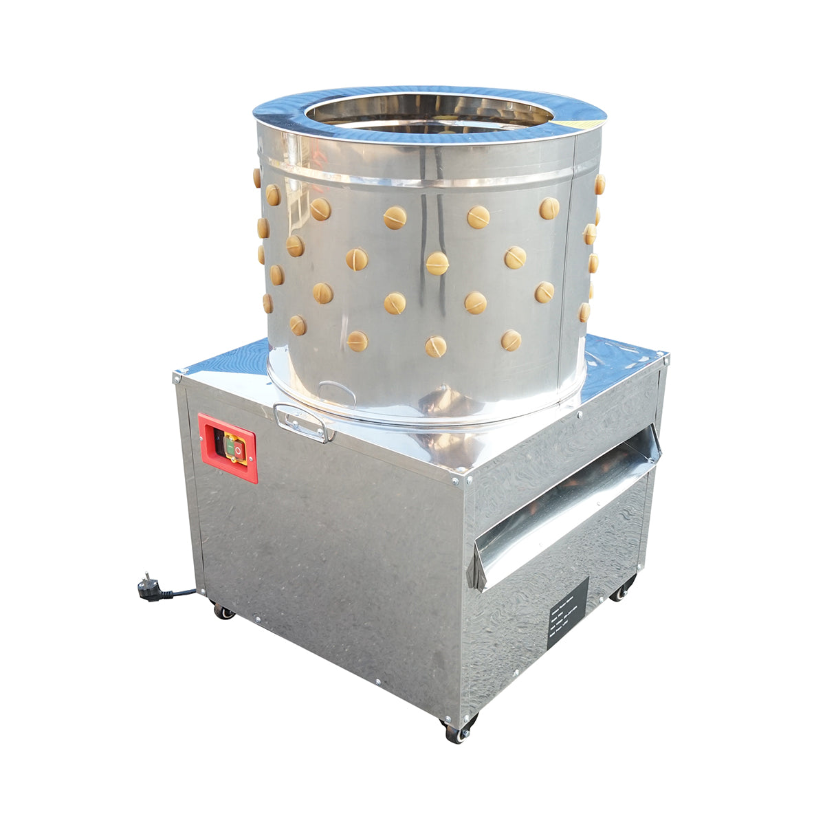 Inox plucker 1500W, 220V max capacity 4 birds, 157 fingers, 180 r/min IP68