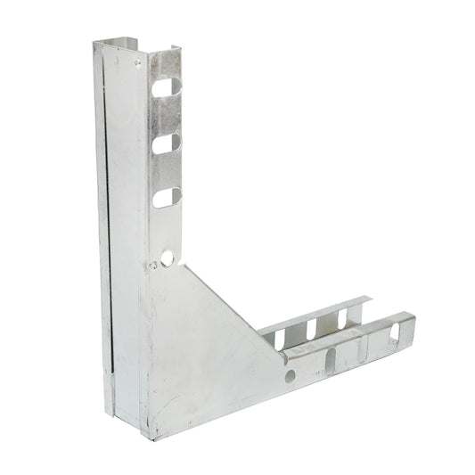 Vertical 90-degree drop bend made of galvanized steel for a 25x50mm gutter.